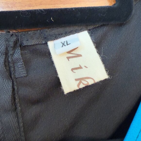 Women Mikeis Geometric Sleeveless Midi Dress in Black Blue Size Extra Large - Picture 3 of 9